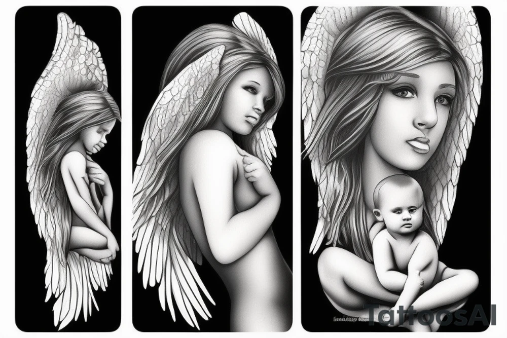 baby angel tattoo idea
