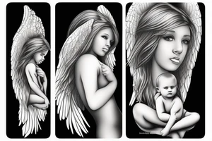 baby angel tattoo idea