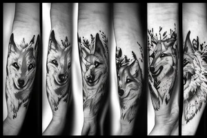wolf in the forest tattoo idea