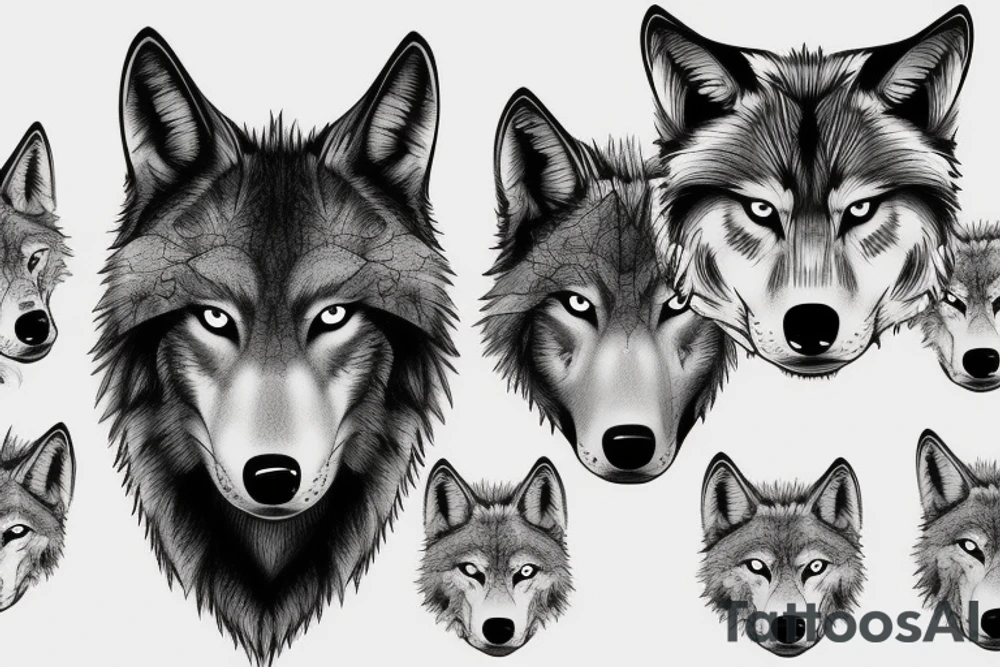 wolf in the forest tattoo idea