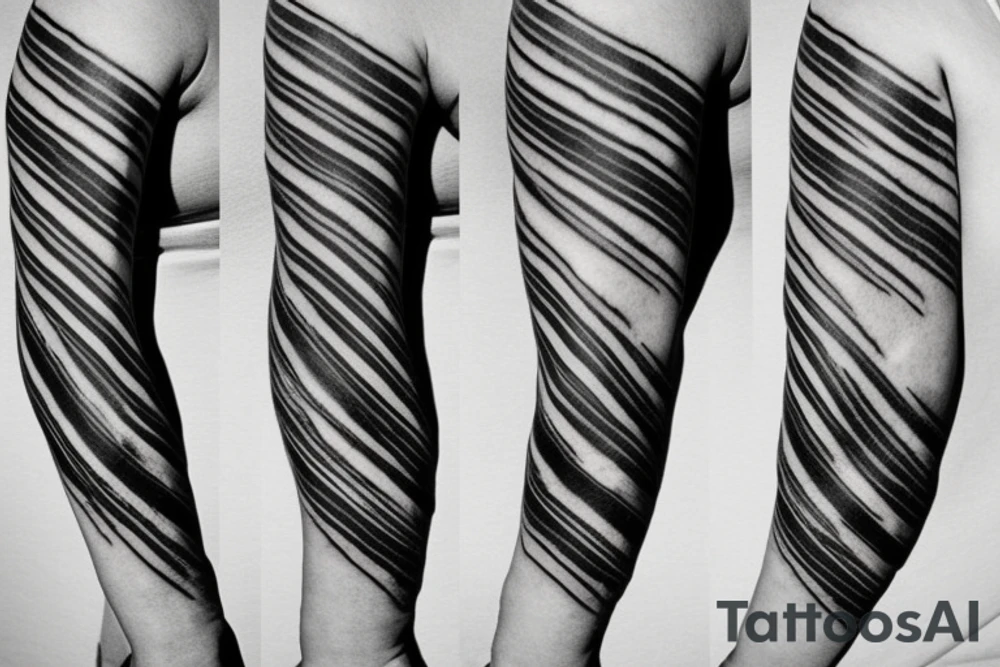 two black stripes on arm tattoo idea