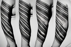 two black stripes on arm tattoo idea
