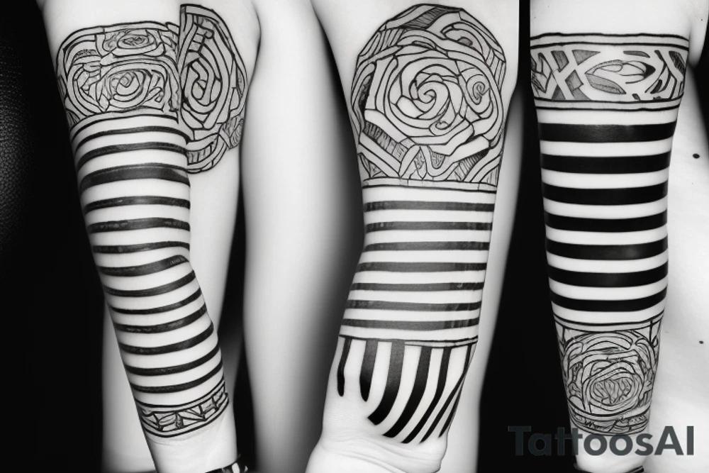 two black stripes on arm tattoo idea