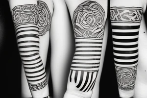 two black stripes on arm tattoo idea