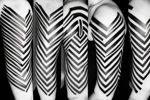 two black stripes on arm tattoo idea