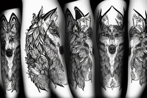 wolf in the forest tattoo idea