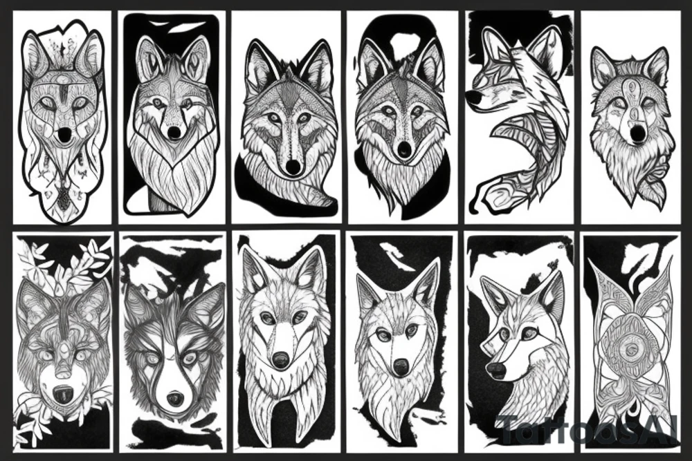 wolf in the forest tattoo idea