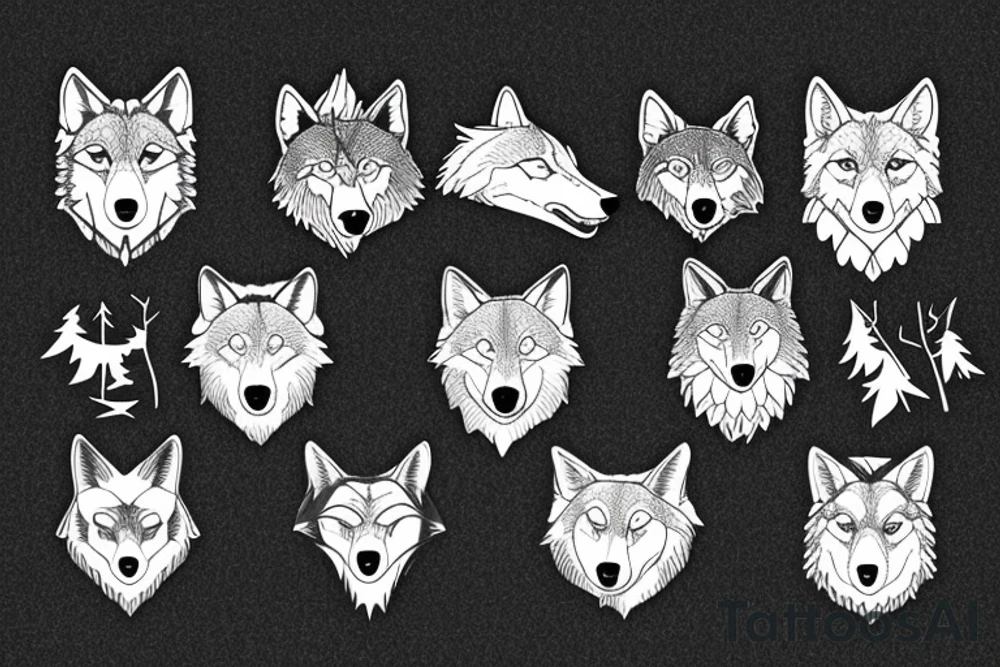 wolf in the forest tattoo idea