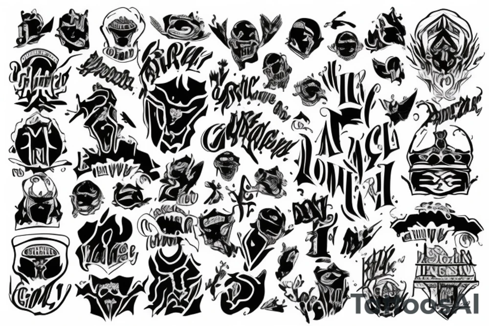 black lettering style, The Word "GRIMLY" tattoo idea black lettering style, The Word "GRIMLY" tattoo idea