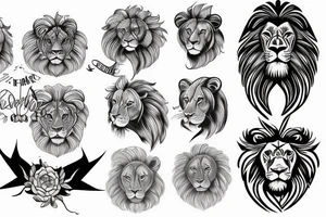 Lion head sketch tattoo idea