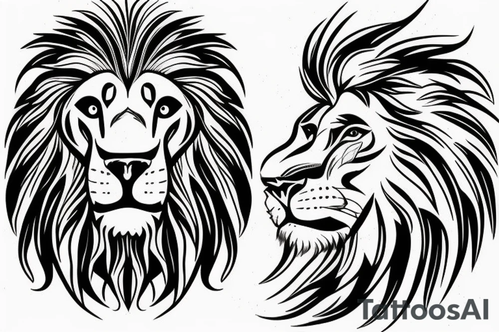 Lion head sketch tattoo idea