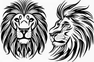 Lion head sketch tattoo idea