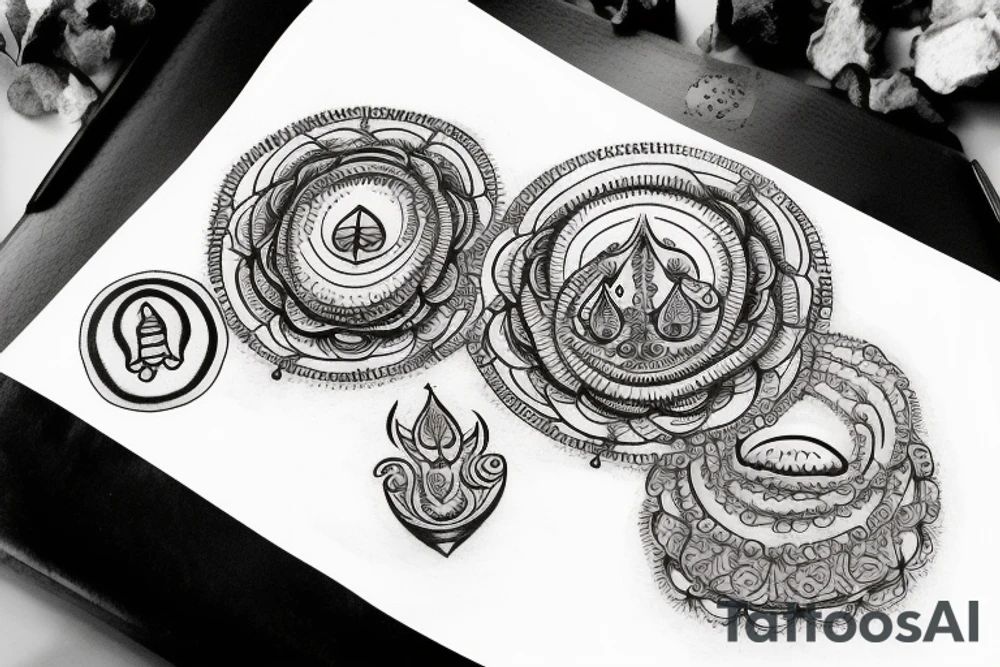 the word Mahadev with rudraksha and tattoo idea