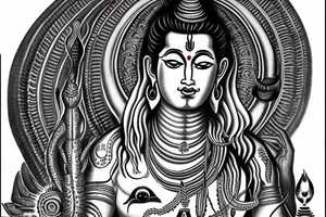 lord shiva in words, om, rudraksha, Trishul, damru tattoo idea