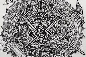 om, rudraksha, Trishul, damru tattoo idea
