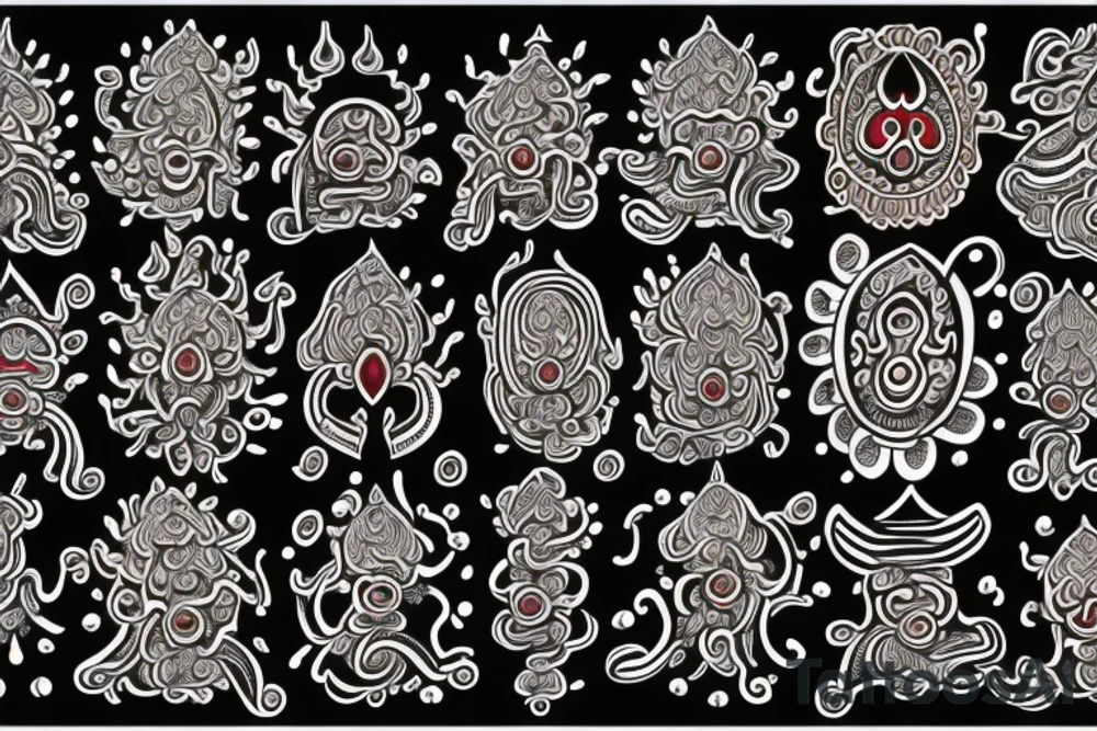 om, rudraksha, Trishul, damru tattoo idea