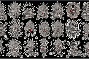 om, rudraksha, Trishul, damru tattoo idea