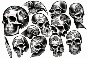 Tapor , instead of a blade , a skull tattoo idea