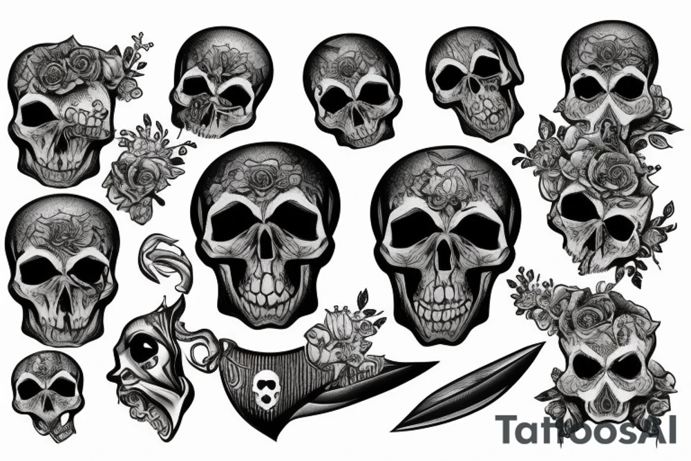 Tapor , instead of a blade , a skull tattoo idea