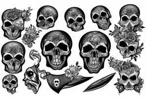 Tapor , instead of a blade , a skull tattoo idea