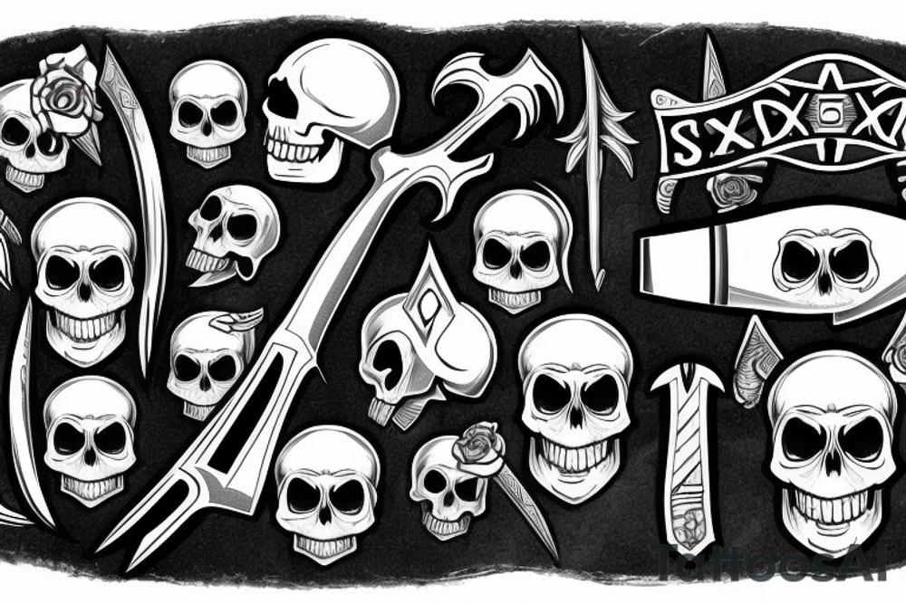 An axe , a skull instead of a blade tattoo idea