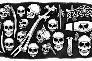 An axe , a skull instead of a blade tattoo idea