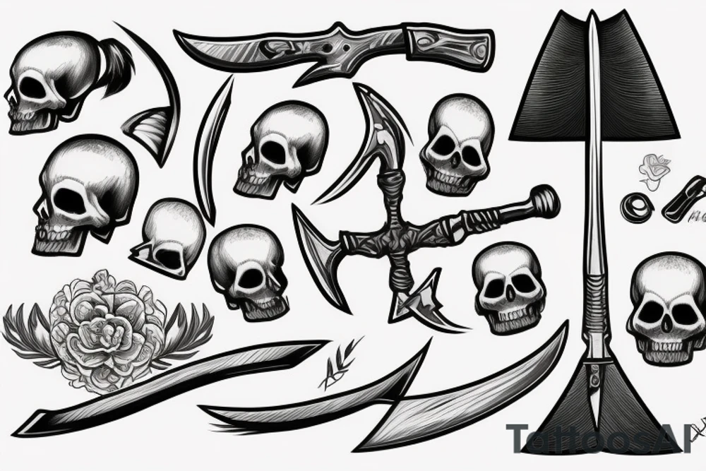 An axe , a skull instead of a blade tattoo idea