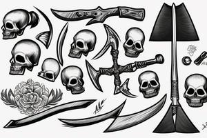 An axe , a skull instead of a blade tattoo idea