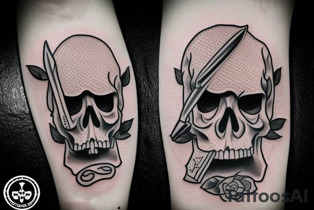 An axe , a skull instead of a blade tattoo idea