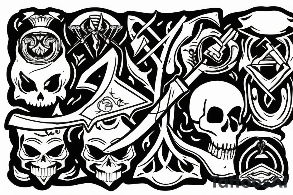 An axe , a skull instead of a blade tattoo idea