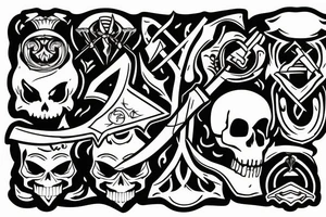 An axe , a skull instead of a blade tattoo idea