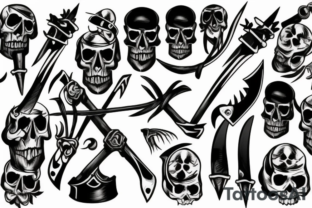 An axe , a skull instead of a blade tattoo idea
