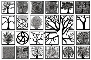 A tree of life build out of one’s and zeros dark and computer science hacker stuff tattoo idea