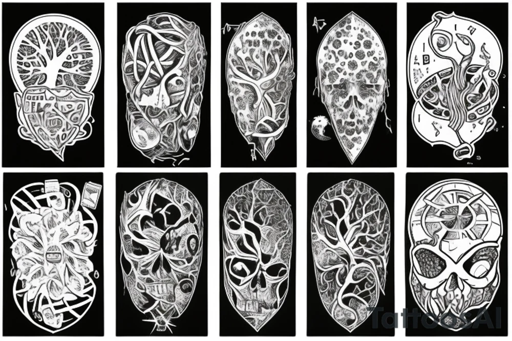 A tree of life build out of the numbers one and zero dark and computer science hacker stuff tattoo idea