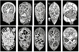 A tree of life build out of the numbers one and zero dark and computer science hacker stuff tattoo idea