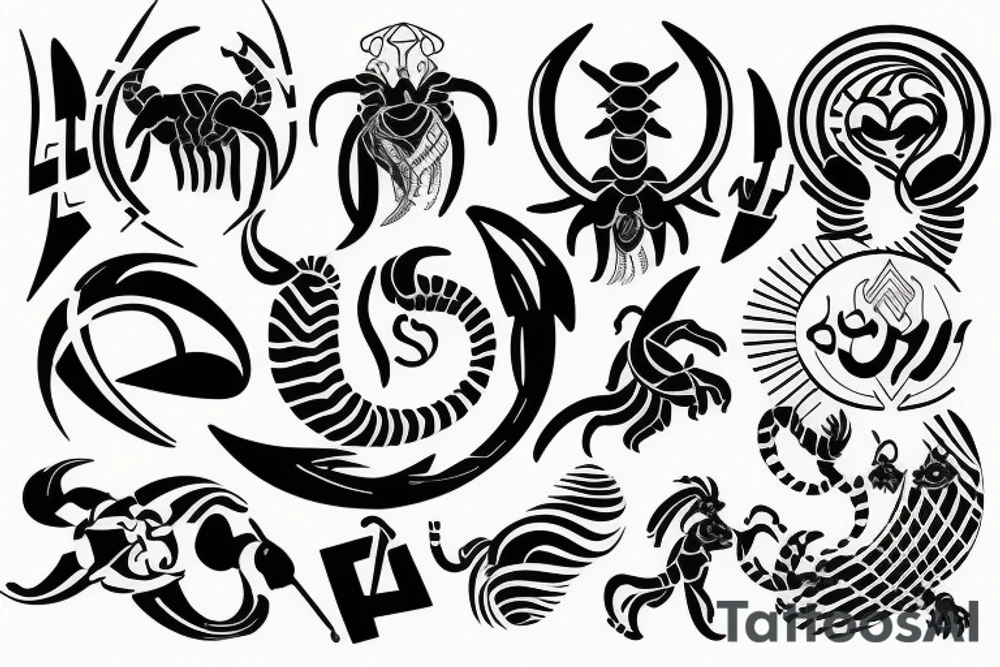 Scorpio zodiacs with letter m minimal tattoo idea