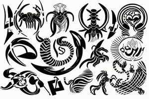 Scorpio zodiacs with letter m minimal tattoo idea
