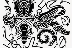 Scorpio zodiacs with letter m minimal tattoo idea