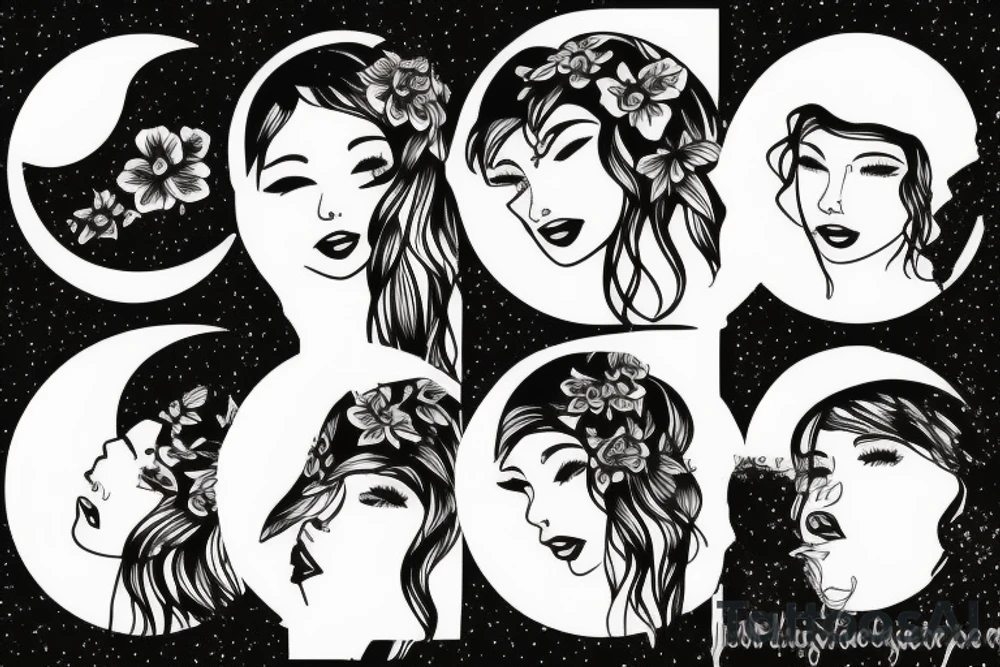 girl talking to a moon tattoo idea