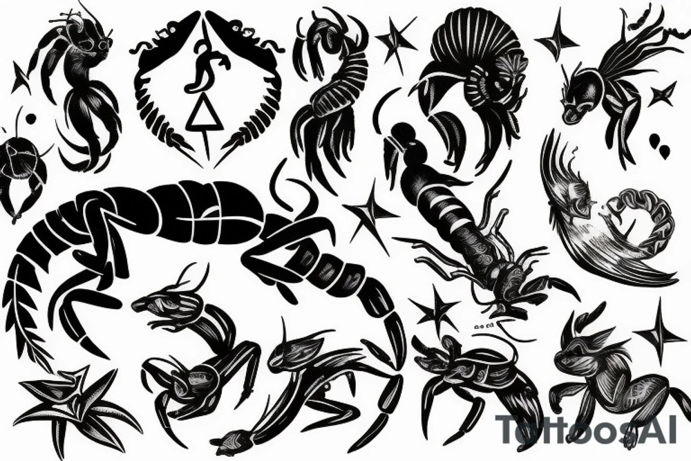 Scorpio zodiacs constellation tattoo idea