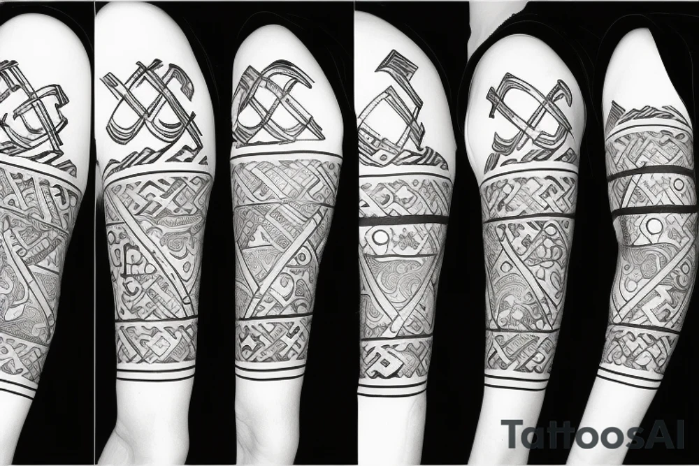 Jewish symbol stitched to arm tattoo idea