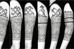Jewish symbol stitched to arm tattoo idea