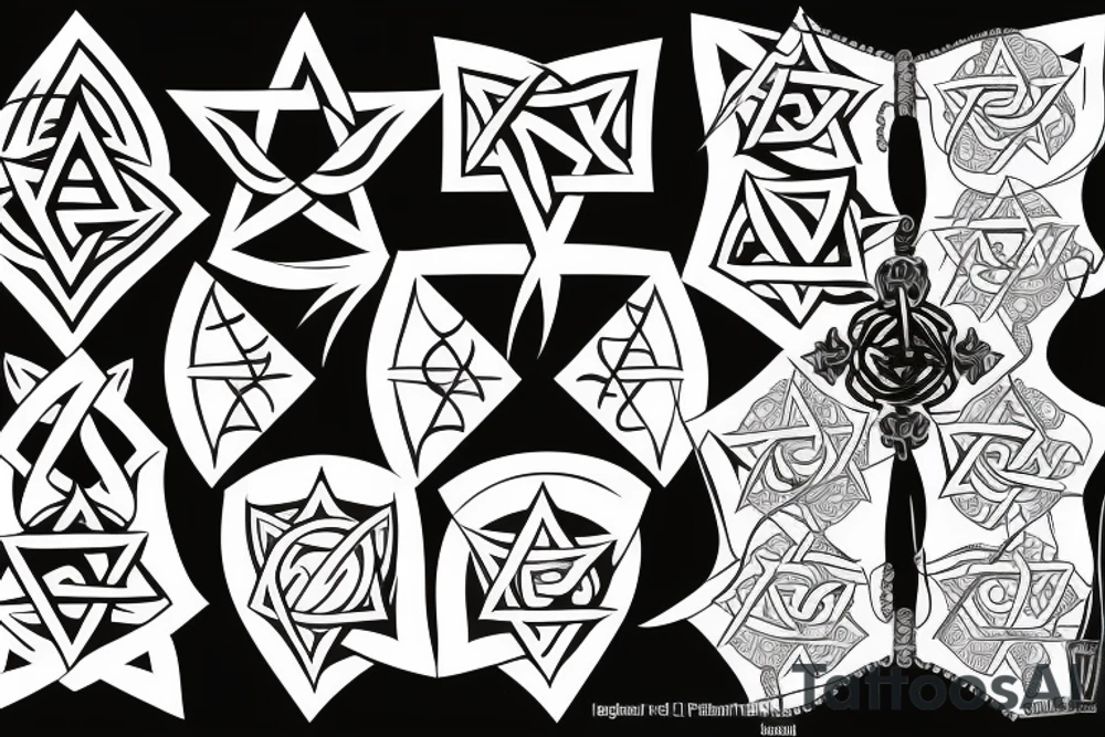 Magen david with stitches tattoo idea