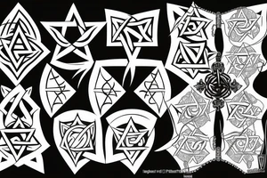 Magen david with stitches tattoo idea