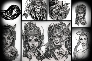 norse mythology women valkryie tattoo idea