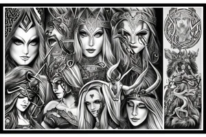 norse mythology women valkryie tattoo idea