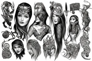 norse mythology women tattoo idea
