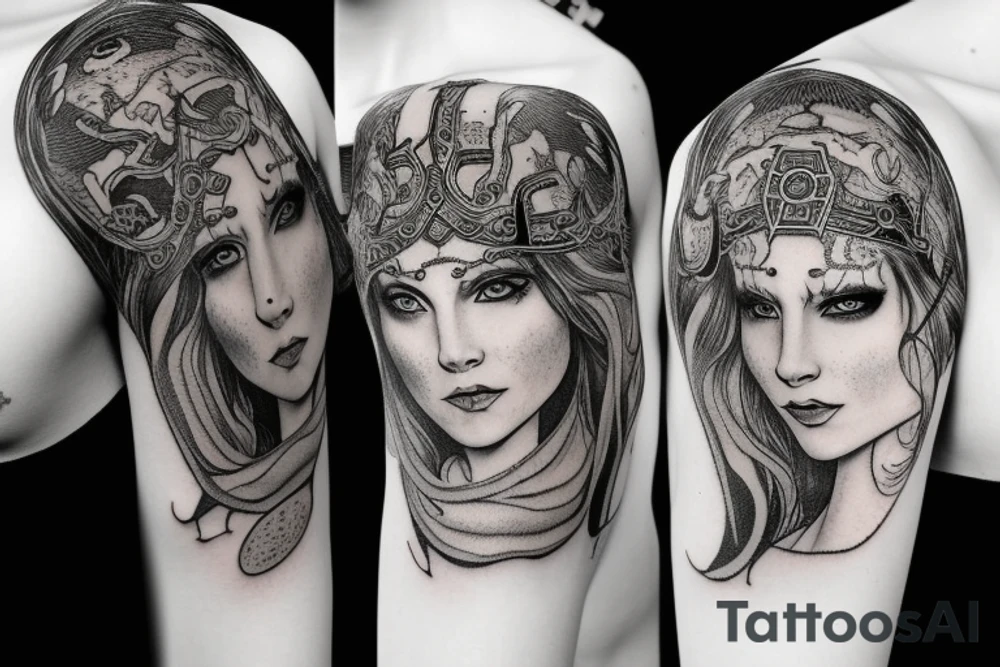 norse mythology women tattoo idea