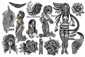 Zapotec art with the names Liliana tattoo idea