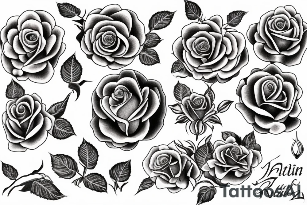 Rose with the name Liliana tattoo idea